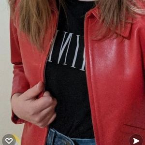 Agnes B Vintage Genuine Leather Jacket